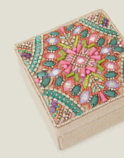 Square Embellished Jewellery Box, , large