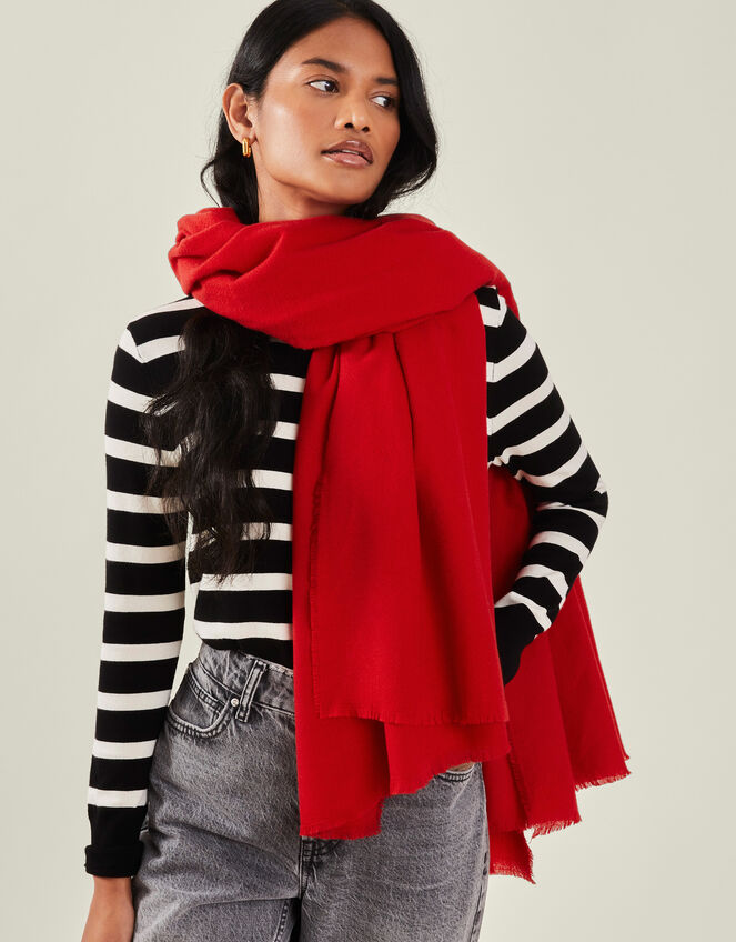 Super Soft Blanket Scarf, Red (RED), large