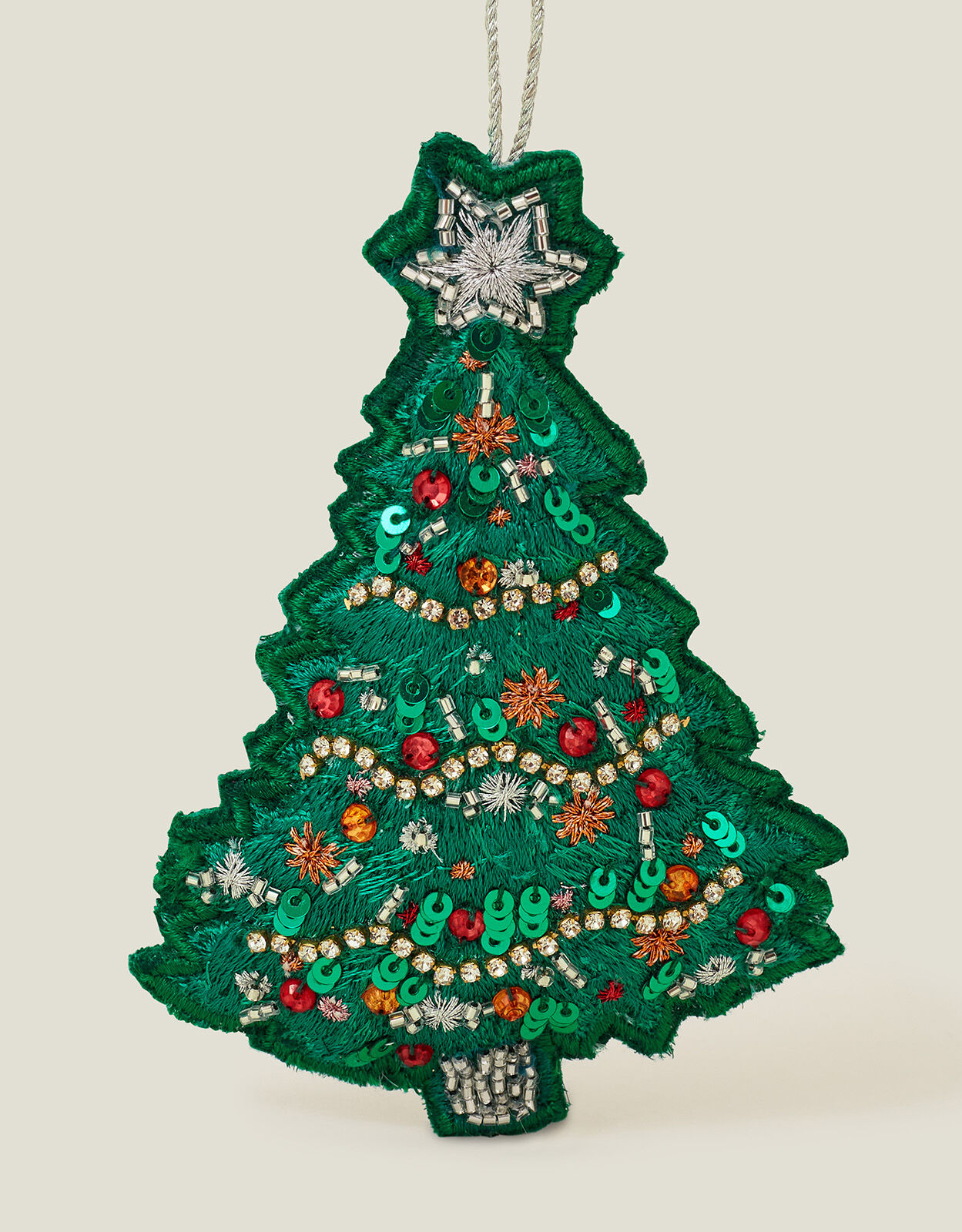 Embellished Christmas Tree Hanging Decoration