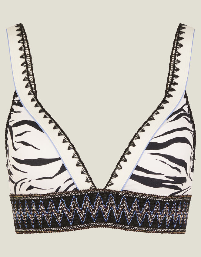 Tiger Print Bikini Top, Ivory (IVORY), large