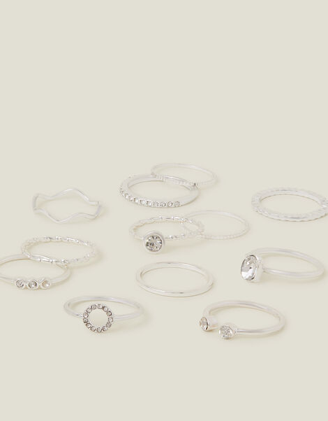 Crystal Rings 12 Pack, Silver (SILVER), large