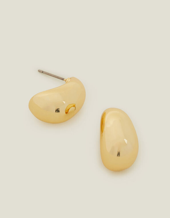 14ct Gold-Plated Medium Teardrop Stud Earrings, , large