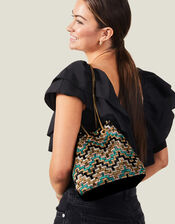 Geometric Beaded Duffle Bag, , large