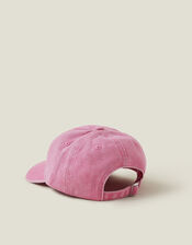 Washed Denim Baseball Cap, Pink (PINK), large