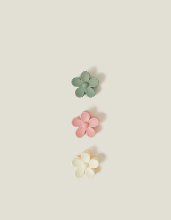 3-Pack Matte Mini Flower Claw Clips, , large