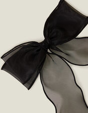 Organza Bow Barrette Hair Clip, , large