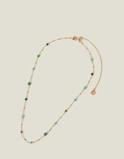 14ct Gold-Plated Beaded Station Necklace, , large
