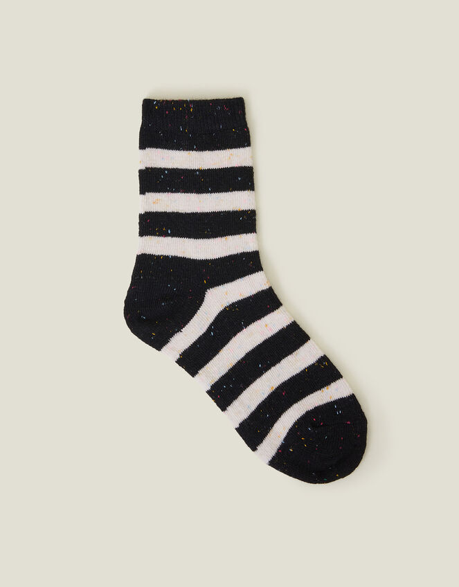 Stripe Boot Socks , Black (BLACK WHITE), large