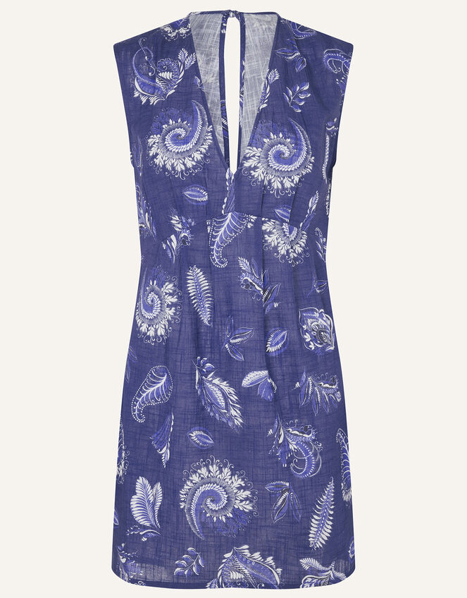 Paisley Tunic Dress, Blue (BLUE), large