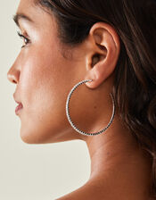 Thin Crystal Hoops, , large