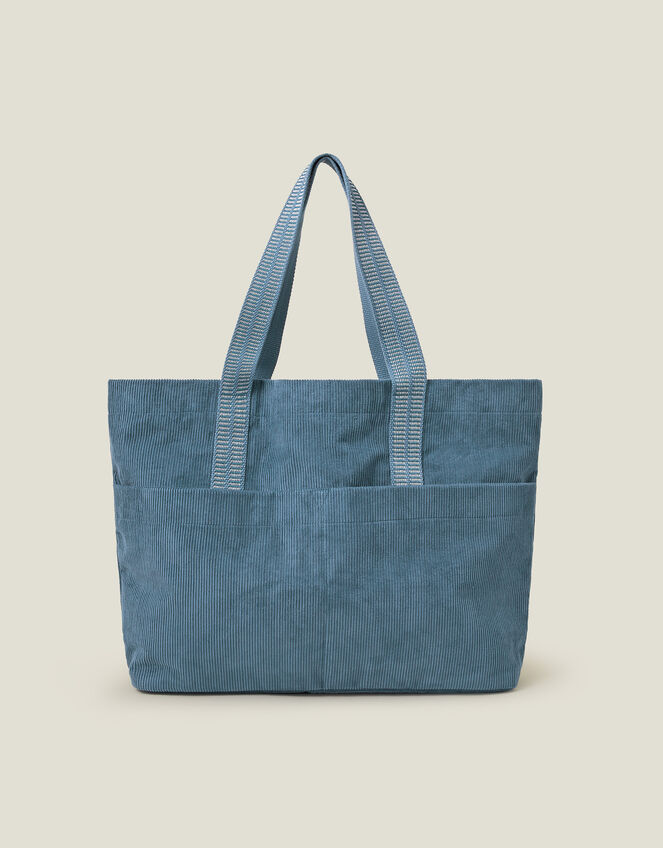 Large Cord Shopper Bag, Blue (BLUE), large