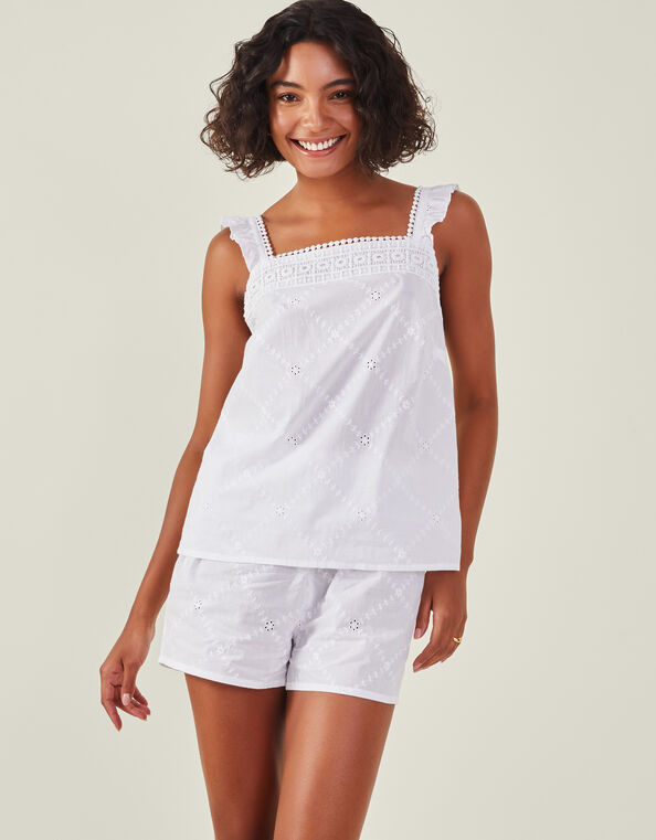 Broderie Pyjama Set, Ivory (IVORY), large