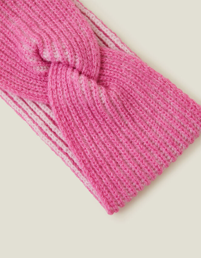 Twist Knit Bando Headband, Pink (PINK), large