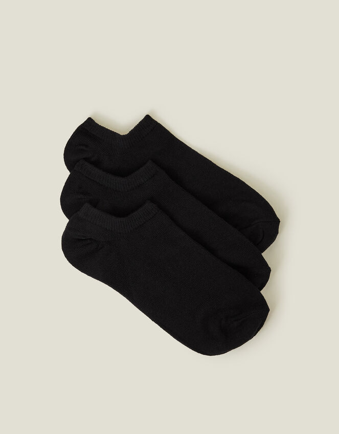 3-Pack Trainer Socks, Black (BLACK), large