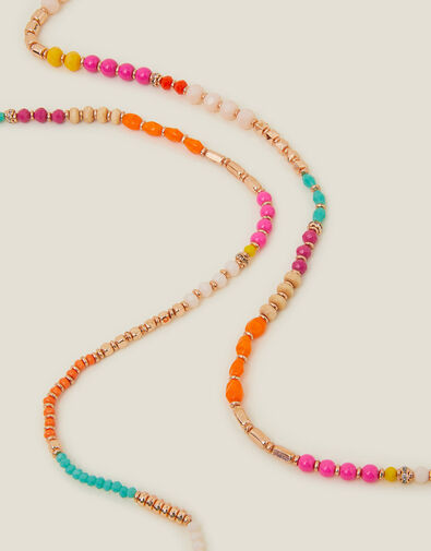 Long Bright Beaded Rope Necklace, , large