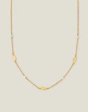 14ct Gold-Plated Pearl Station Necklace, , large