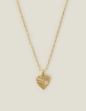 14ct Gold-Plated Ray Heart Pendant Necklace, , large