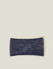 Twist Knit Bando Headband, Blue (NAVY), large