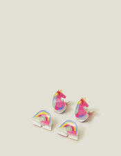 4-Pack Girls Rainbow Claw Clips, , large