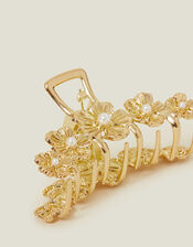 Floral Pearl Metal Claw Clip, , large