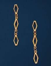 14ct Gold-Plated Cut-Out Drop Earrings, , large