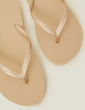 Metallic Flip Flops, Gold (GOLD), large