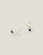 Sterling Silver-Plated Star Cluster Earrings, , large