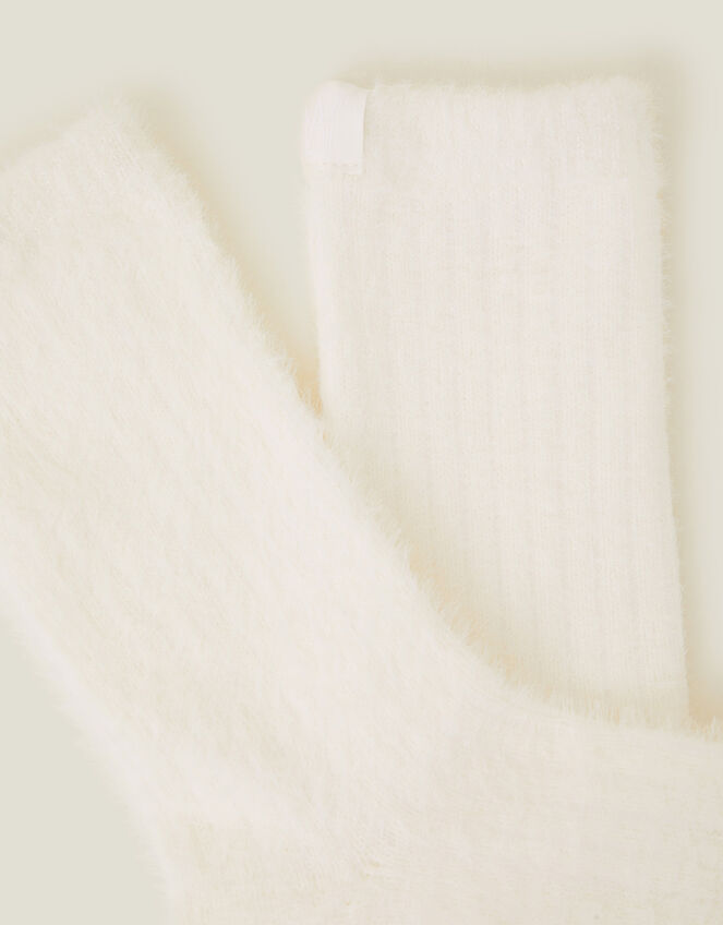 Cosy Fluffy Socks Ivory | Sale Accessories | Accessorize UK