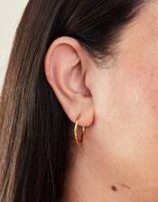 14ct Gold-Plated Thin Molten Hoop Earrings, , large