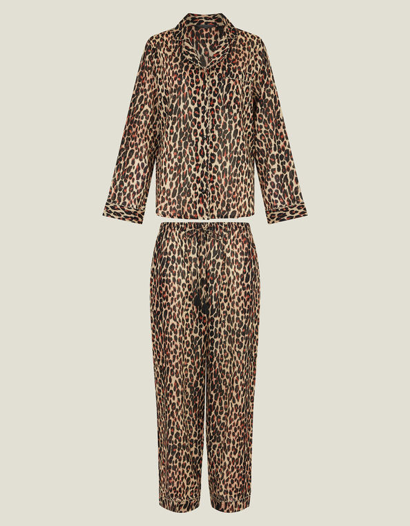 Leopard Print Long Pyjamas Set, Leopard (LEOPARD), large