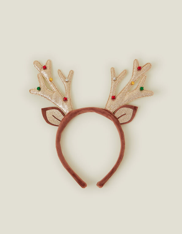 Glitter Reindeer Antler Headband, , large