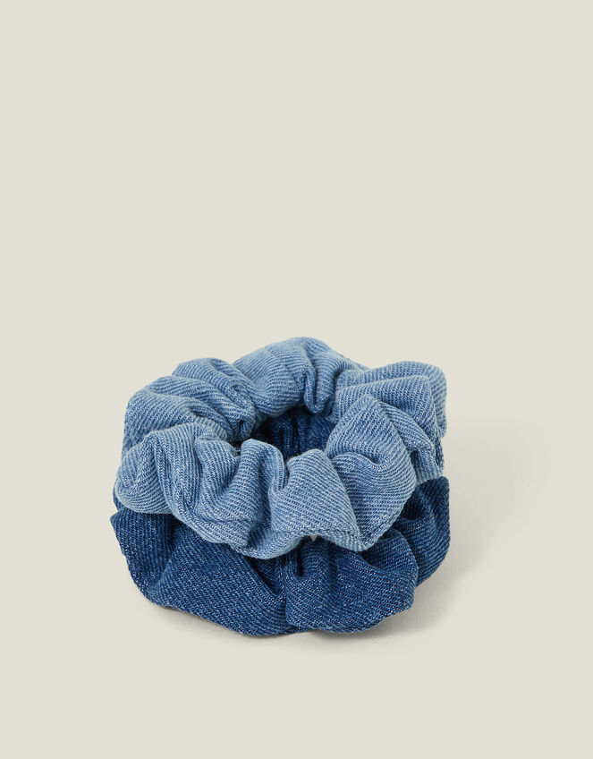 2-Pack Denim Hair Scrunchies, , large