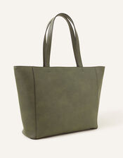 Front Pocket Tote Bag, Green (KHAKI), large