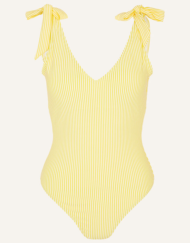 Seersucker Tie Swimsuit Yellow | Swimsuits | Accessorize UK