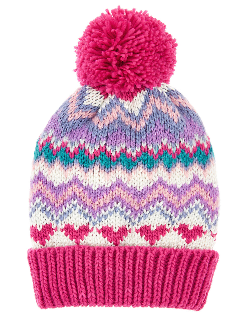 Heart Fairisle Pom-Pom Beanie Hat Multi | Girls Hats, Gloves & Scarves ...