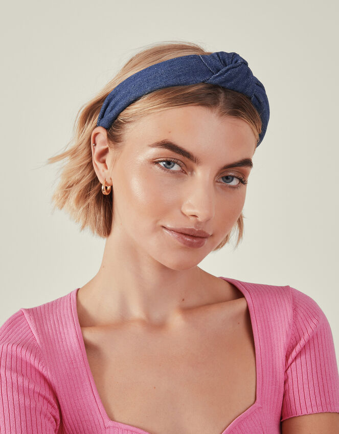 Denim Knot Headband, , large