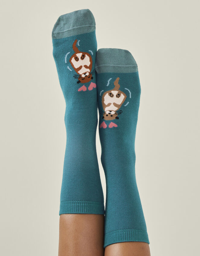 Otters In Love Printed Socks, , large