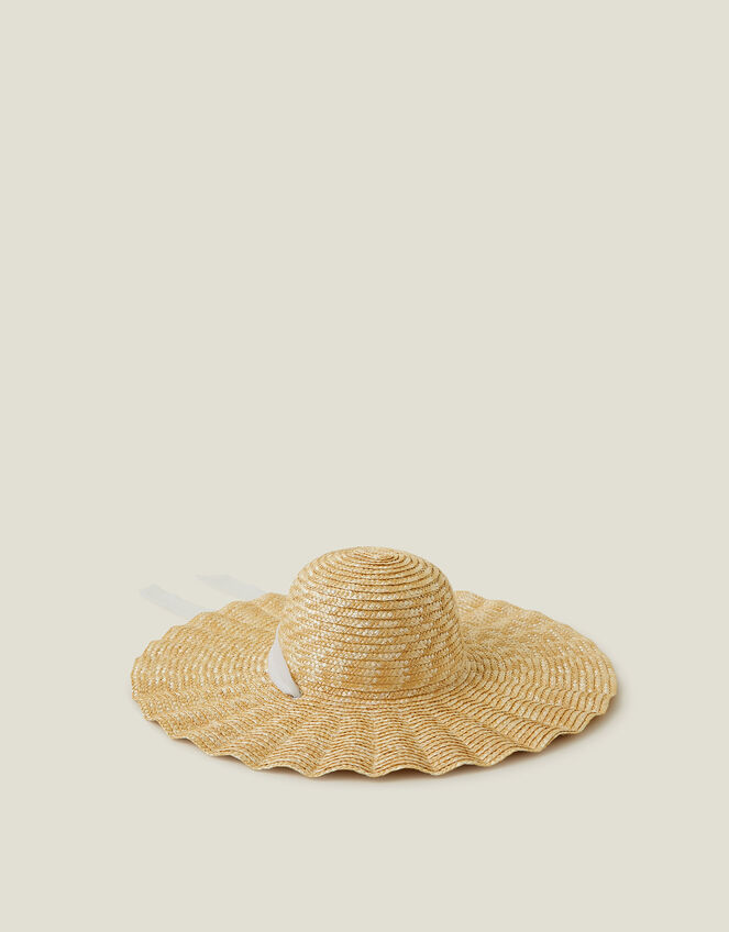 Scallop Edge Boater Hat, , large