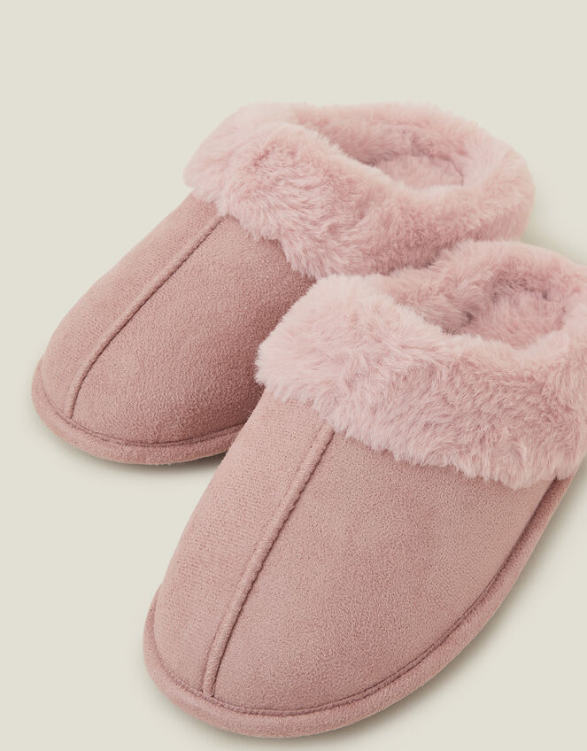 Faux Fur Mule Slippers, Pink (PINK), large