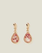 Pressed Flower Tear Drop Earrings, , large