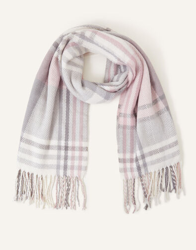 Pastel Check Blanket Scarf, , large