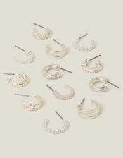 Textured Hoop Earrings 6 Pack, , large