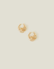 14ct Gold-Plated Chunky Twisted Hoop Earrings, , large