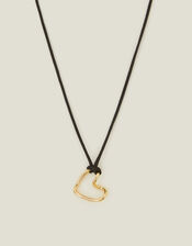 14ct Gold-Plated Heart Cord Necklace, , large