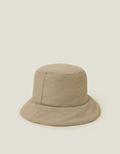 Reversible Quilted Nylon Bucket Hat, Natural (NATURAL), large