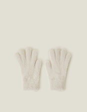 Super-Stretch Fluffy Knit Gloves, Natural (NATURAL), large