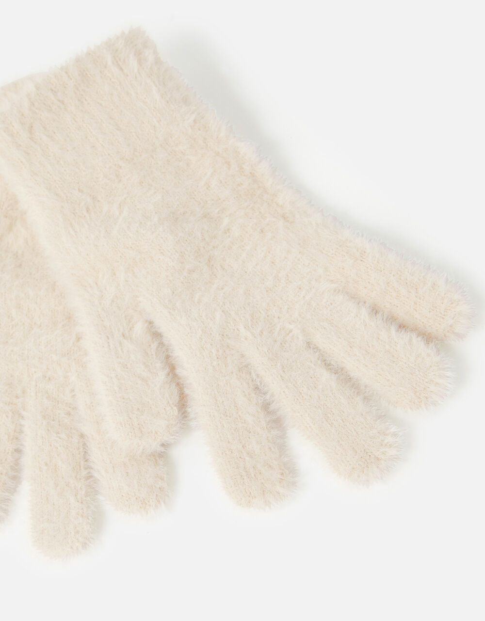 SuperStretch Fluffy Knit Gloves Natural Gloves Accessorize UK