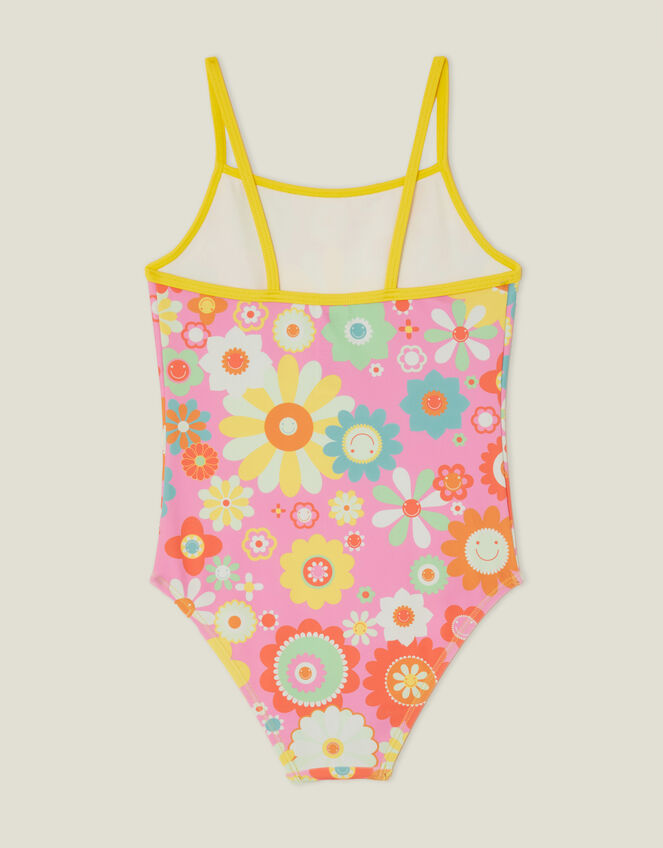 Girls Boho Floral Swimsuit , Pink (PINK), large