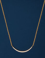 14ct Gold-Plated Curved Bar Necklace, , large