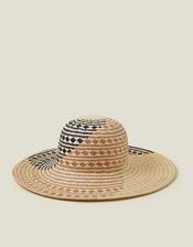 Geometric Weave Floppy Hat, , large